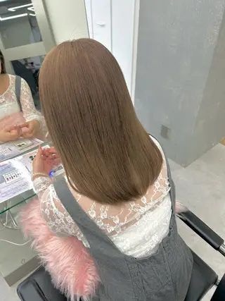 ミディアム カラー 横浜ダブルカラー/ ハイトーンエクステのヘアスタイル