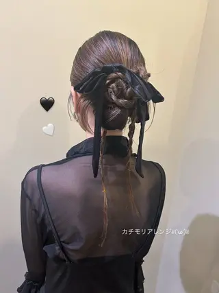 セミロング ヘアアレンジ ボウ🪞ヘアセット /メイク/マツパのその他イメージ