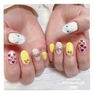 ミディアム ネイル 🐾enen style 🐾のネイルデザイン