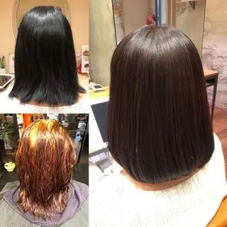 ミディアム カラー Soleria 田中慎一のヘアスタイル