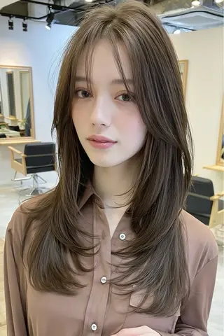 ロング バタフライレイヤー/ ニシトモユキのヘアスタイル
