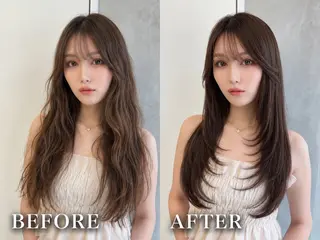 ロング ✨縮毛矯正✨レイヤー ホウダカズヒロのヘアスタイル