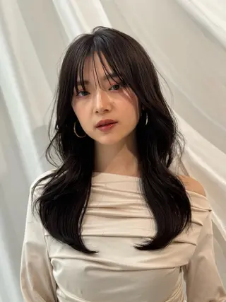 セミロング カラー 前髪顔まわりカット 🌈中村海聖のヘアスタイル