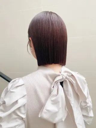 ミディアム カラー ボブ/ミニボブ 透明感カラーkadoのヘアスタイル