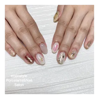 ミディアム ネイル 🐾enen style 🐾のネイルデザイン