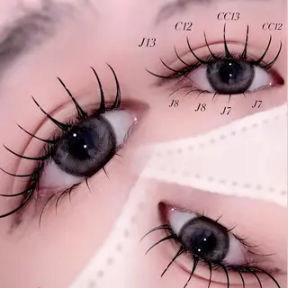 マツエク・マツパ 🎀束感/上下エク/ 𝙍𝙐𝘼 🎀のマツエク・マツパデザイン