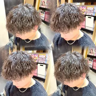 パーマ メンズ ケアカラー美髪✨ 矯正梅本琉衣のヘアスタイル