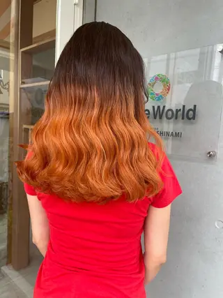 ロング カラー 五日市 愛衣のヘアスタイル