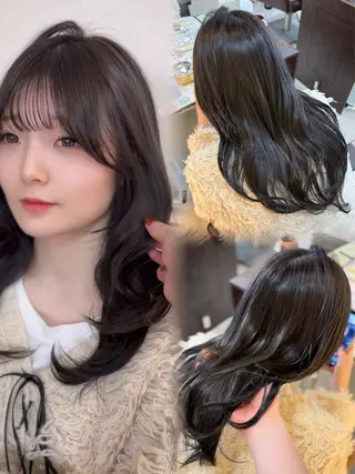 セミロング カラー 🤎韓国ヘア ベージュ まゆか🤎のヘアスタイル