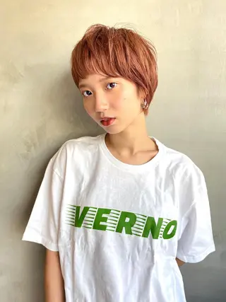 ショート カラー ヘアアレンジ ネイル マツエク・マツパ 夜23時まで予約🉑 reverieあきらのヘアスタイル