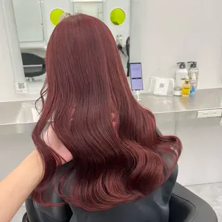 ロング カラー ヘアアレンジ ♥️渋谷の赤髪 トップ/らいる♥️のヘアスタイル