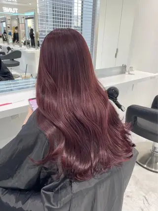 ロング カラー ヘアアレンジ ♥️渋谷の赤髪 トップ/らいる♥️のヘアスタイル