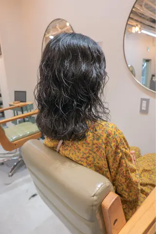 セミロング パーマ 〈ボブ〉縮毛矯正 船橋駅5分/鈴木杏美のヘアスタイル