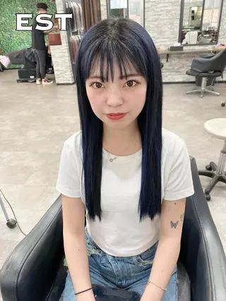 カラー ロング ヘアアレンジ エクステ MORI エクステMARIKAのヘアスタイル