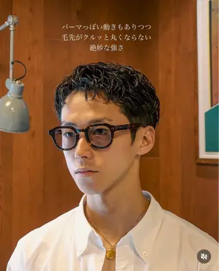 パーマ メンズ メンズショート タチカワユウキのヘアスタイル
