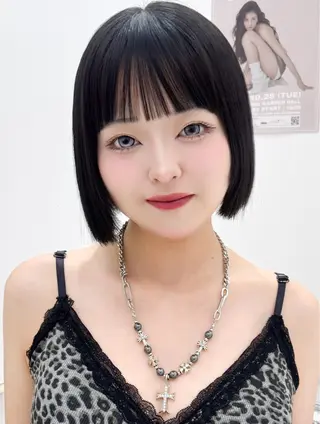 ショート カラー ヘアアレンジ 縮毛矯正🤍 盛れるボブ/ひかりのヘアスタイル