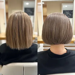 ショート カラー 髪質改善/縮毛矯正 /レイヤーカット岡部のヘアスタイル