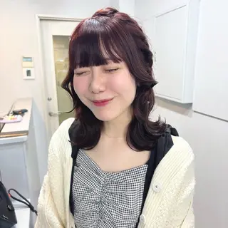 ミディアム カラー 羽.シールエクステ 🍓 篠田梓のヘアスタイル
