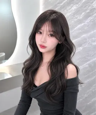 ミディアム カラー ヘアアレンジ 🖤kana韓国ヘア 艶髪カラー特化🖤のヘアスタイル