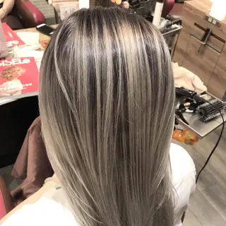 ミディアム カラー 髪質改善カラー韓国風 レイヤーtudaのヘアスタイル
