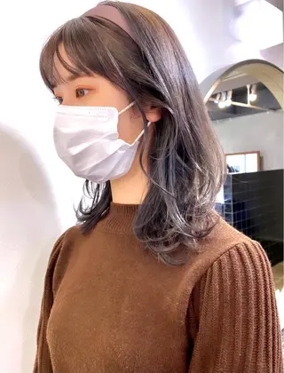 セミロング レイヤー/顔周り 田山 穂波のヘアスタイル