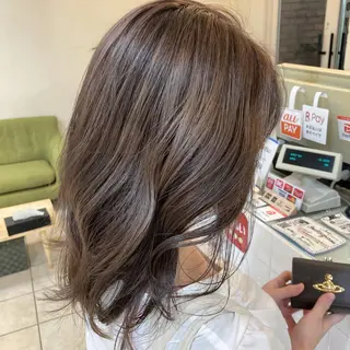 ミディアム カラー 樋野 亮のヘアスタイル