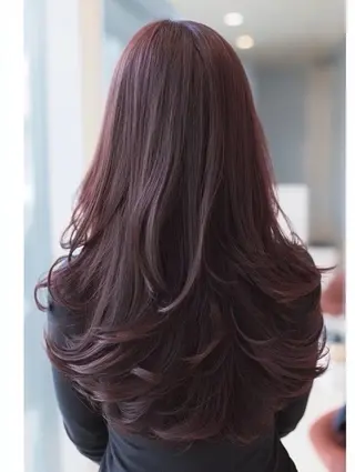 ロング カラー 🍒モテ暖色カラー × うる艶✧ ゆなのヘアスタイル