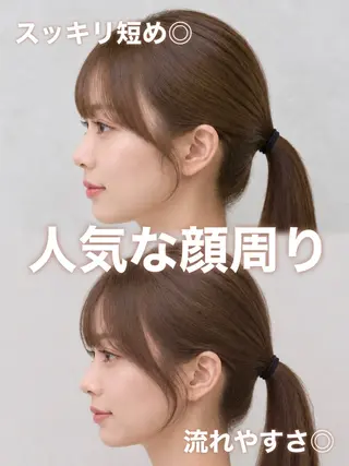 セミロング 顔周り/くびれヘア 韓国ヘア💕風間るなのヘアスタイル