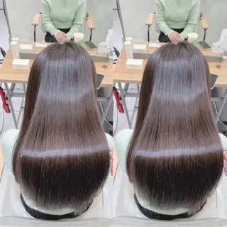 ロング 髪質改善✨艶髪カラー 縮毛矯正✨有田仁志のヘアスタイル
