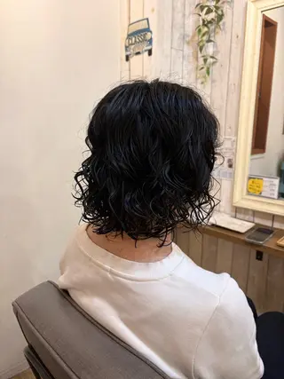 ミディアム パーマ 縮毛矯正特化/ 小顔カット/森彪真のヘアスタイル