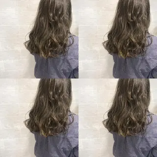 ミディアム カラー パーマ ヘアアレンジ ブリーチ特化 梅田本多翔のヘアスタイル