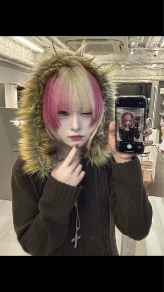 ミディアム カラー ハイトーン/名古屋 Hinakiのヘアスタイル