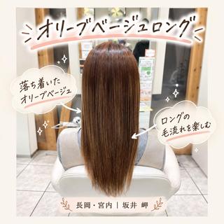 ロング カラー 長岡宮内【髪質改善】 透明感艶カラー坂井岬のヘアスタイル