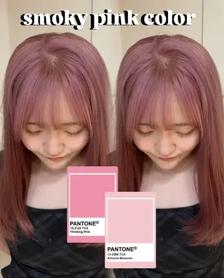 セミロング カラー 🤎韓国ヘア ベージュ まゆか🤎のヘアスタイル