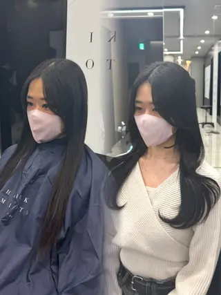 ミディアム カラー 新宿/顔周りカット/ レイヤー/がっきーのヘアスタイル