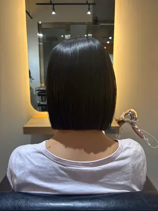 ミディアム 🌿ボブ/美髪矯正/ 透明感カラー/ルキのヘアスタイル