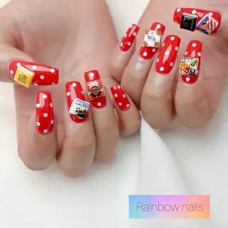 ネイル Rainbow nailsくろちゃんのネイルデザイン