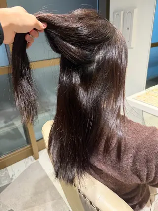 セミロング 福山艶髪|髪質改善| 三宅星哉のヘアスタイル
