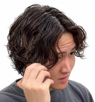 ミディアム パーマ メンズ スパイキー⚡️/ 海外風ヘア🌊秀平のヘアスタイル