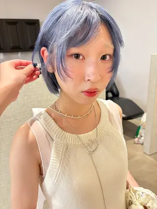 ショート カラー 無料カットモデル募集 柔らかベージュカラーのヘアスタイル