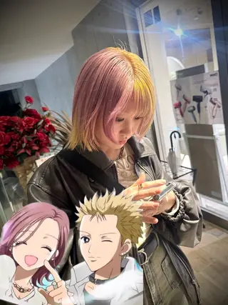 ミディアム カラー アニメデザイン美容師 /メンズカット/僚汰のヘアスタイル