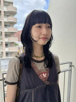 セミロング カラー パーマ ヘアアレンジ misa🫧ナチュラ ル縮毛矯正/髪質改善のヘアスタイル