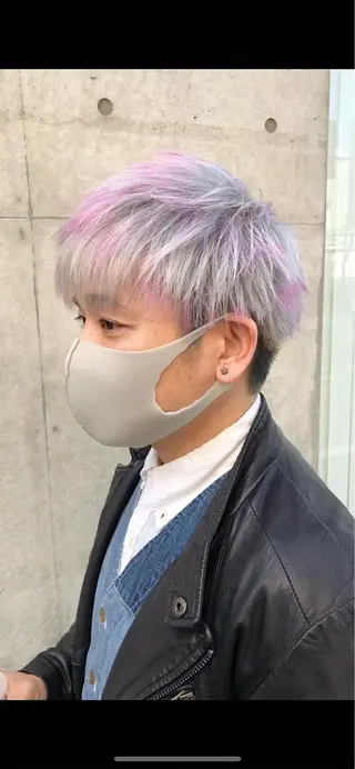 ショート カラー メンズ wカラー 指名No1かけるのヘアスタイル