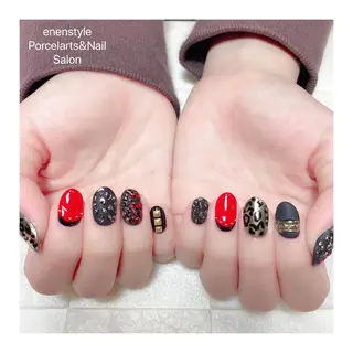 ミディアム ネイル 🐾enen style 🐾のネイルデザイン