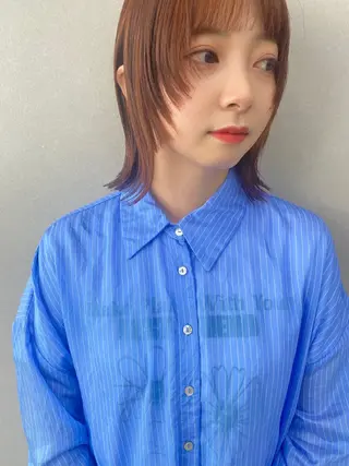 ミディアム -福岡博多筑紫口- 大津成美のヘアスタイル