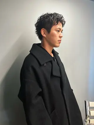 ショート パーマ メンズ メンズパーマ本町/ 心斎橋ナカムラヒロトのヘアスタイル