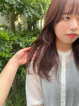 ロング カラー mei|顔まわり ×透明感カラーのヘアスタイル