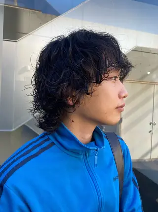 ミディアム パーマ メンズ メンズ得意です💥 ハユカといいます❗️のヘアスタイル
