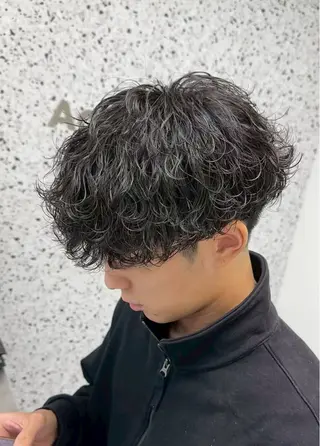 ショート カラー パーマ メンズ特化/ツイスパ /波巻き/松本真生のヘアスタイル