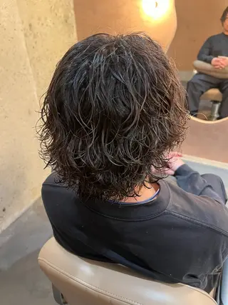 ミディアム パーマ メンズ 永井駿祐【平尾 高宮】メンズカットのヘアスタイル